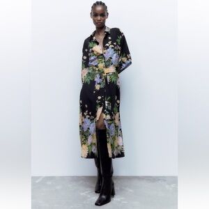 Zara Floral Satin Effect Dress